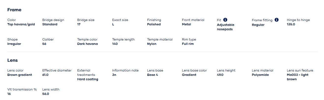 Kính mát Vogue 0VO4303S nổi tiếng với kỹ thuật thủ công tỉ mỉ, sử dụng các vật liệu cao cấp thể hiện sự sang trọng và bền bỉ. Mỗi gọng kính được thiết kế tỉ mỉ để tôn lên các đường nét trên khuôn mặt của bạn, tôn vinh vẻ đẹp tự nhiên của bạn.