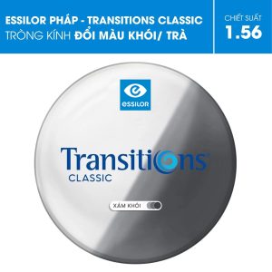 Tròng kính đổi màu Essilor Transitions Classic là thương hiệu tròng kính đổi màu bán chạy nhất thế giới. Tích hợp 2 trong 1: kính râm và kính thuốc, Tròng kính đổi màu Essilor Transitions Classic sở hữu những tính năng vượt trội “trong suốt trong nhà và tự động đổi màu khi tiếp xúc với ánh nắng”. Giúp mang lại những lợi ích tuyệt vời: bảo vệ mắt tối ưu, an toàn và thuận tiện sử dụng mọi lúc, mọi nơi, hạn chế tổn thương và tránh nguy cơ mắc các bệnh về mắt, hạn chế tăng độ, tiết kiệm tiền mua kính thuốc và kính râm riêng biệt. Đây chính là lựa chọn thông minh cho những người có cuộc sống năng động và liên tục di chuyển.