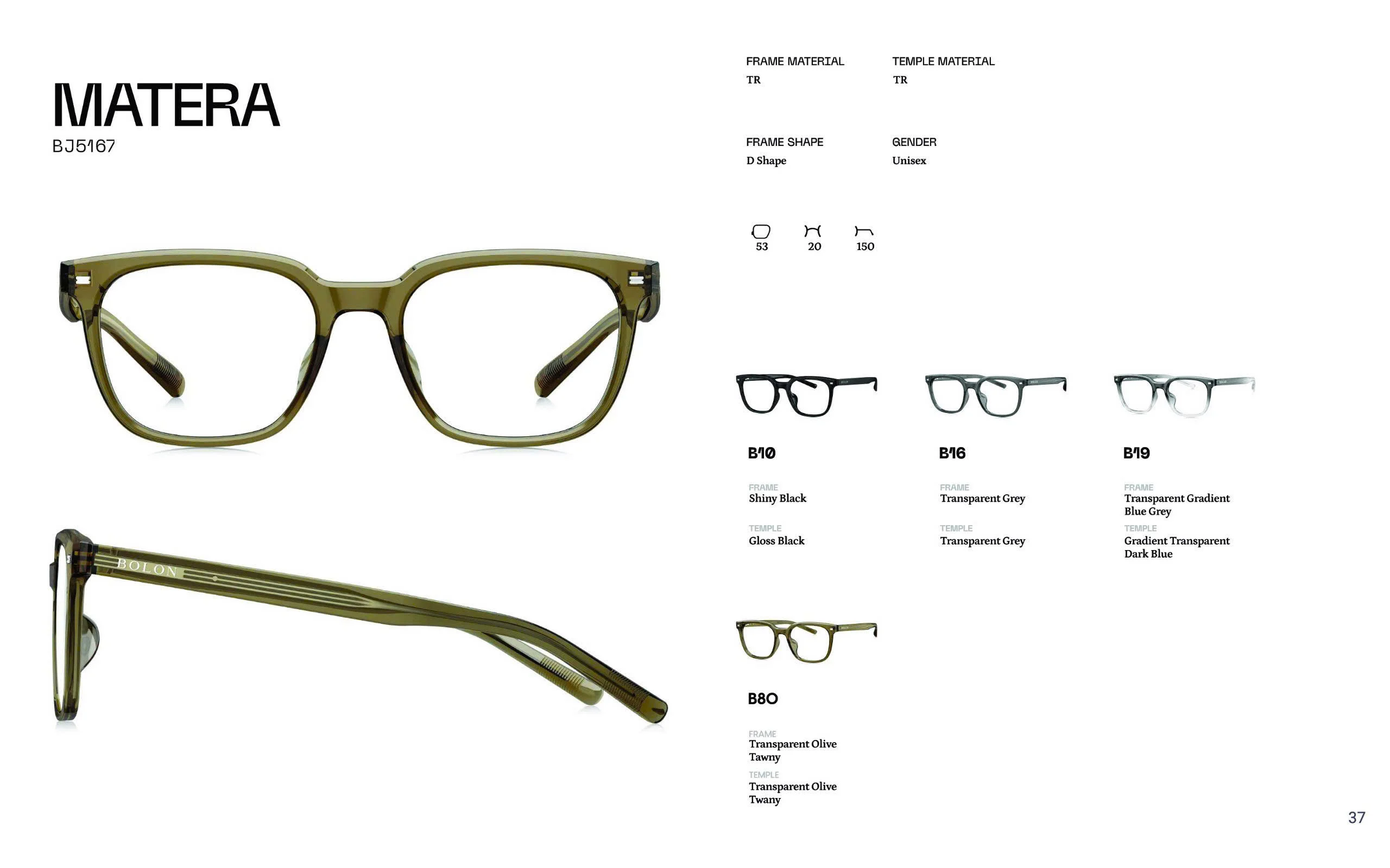 Gọng kính Bolon Matera BJ5167 lấy cảm hứng từ văn hóa Pháp, mang đến vẻ đẹp sang trọng, quý phái và tinh tế. Thiết kế đặc biệt để ôm khít khuôn mặt, mang lại cảm giác thoải mái, đảm bảo độ bền, nhẹ nhàng và an toàn cho mắt.