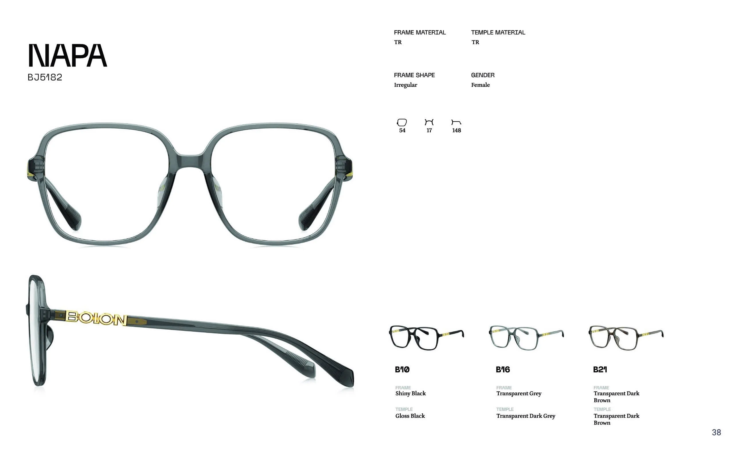 Gọng kính Bolon Napa BJ5182 lấy cảm hứng từ văn hóa Pháp, mang đến vẻ đẹp sang trọng, quý phái và tinh tế. Thiết kế đặc biệt để ôm khít khuôn mặt, mang lại cảm giác thoải mái, đảm bảo độ bền, nhẹ nhàng và an toàn cho mắt.