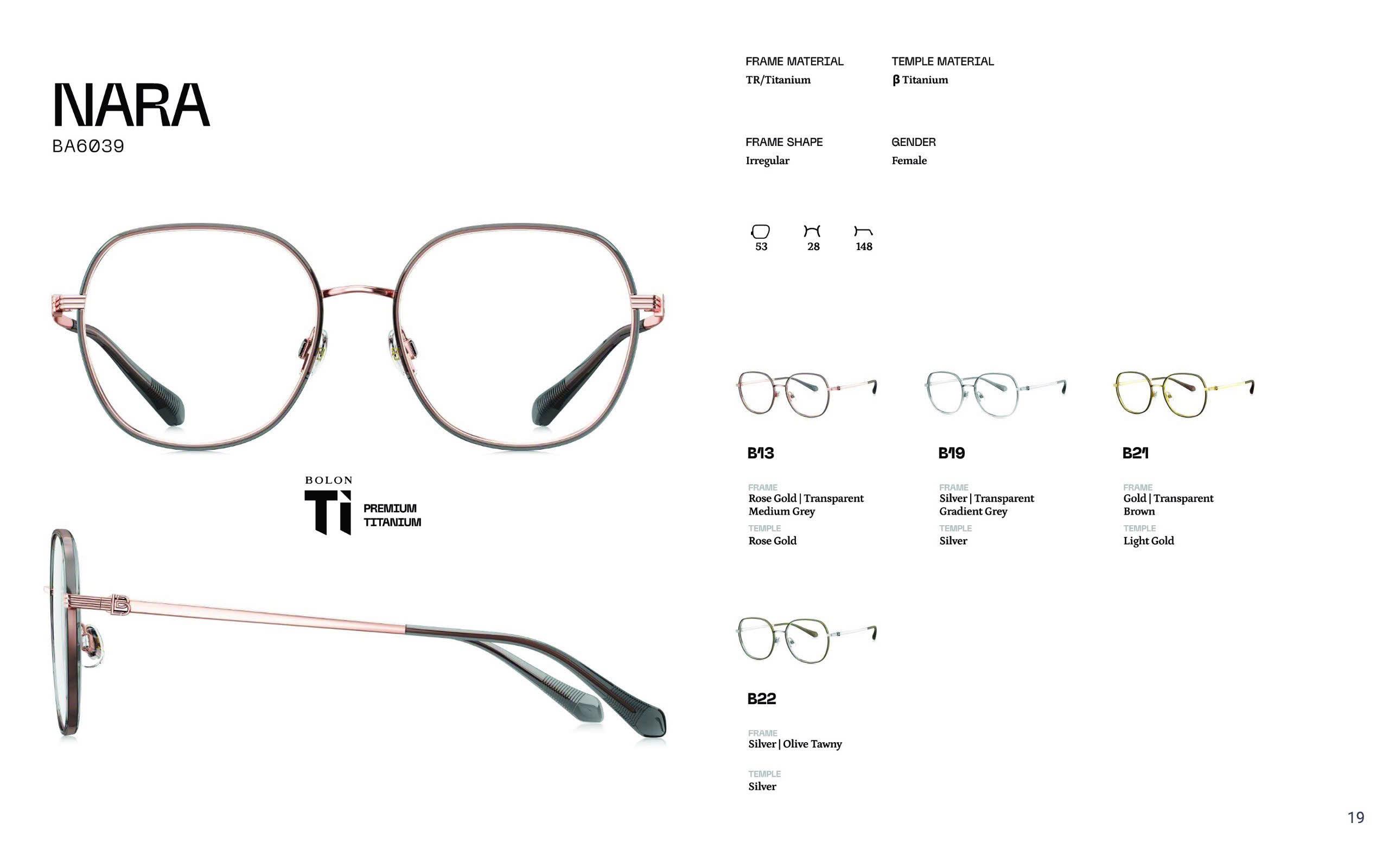 Gọng kính Bolon Nara BA6039 lấy cảm hứng từ văn hóa Pháp, mang đến vẻ đẹp sang trọng, quý phái và tinh tế. Thiết kế đặc biệt để ôm khít khuôn mặt, mang lại cảm giác thoải mái, đảm bảo độ bền, nhẹ nhàng và an toàn cho mắt.