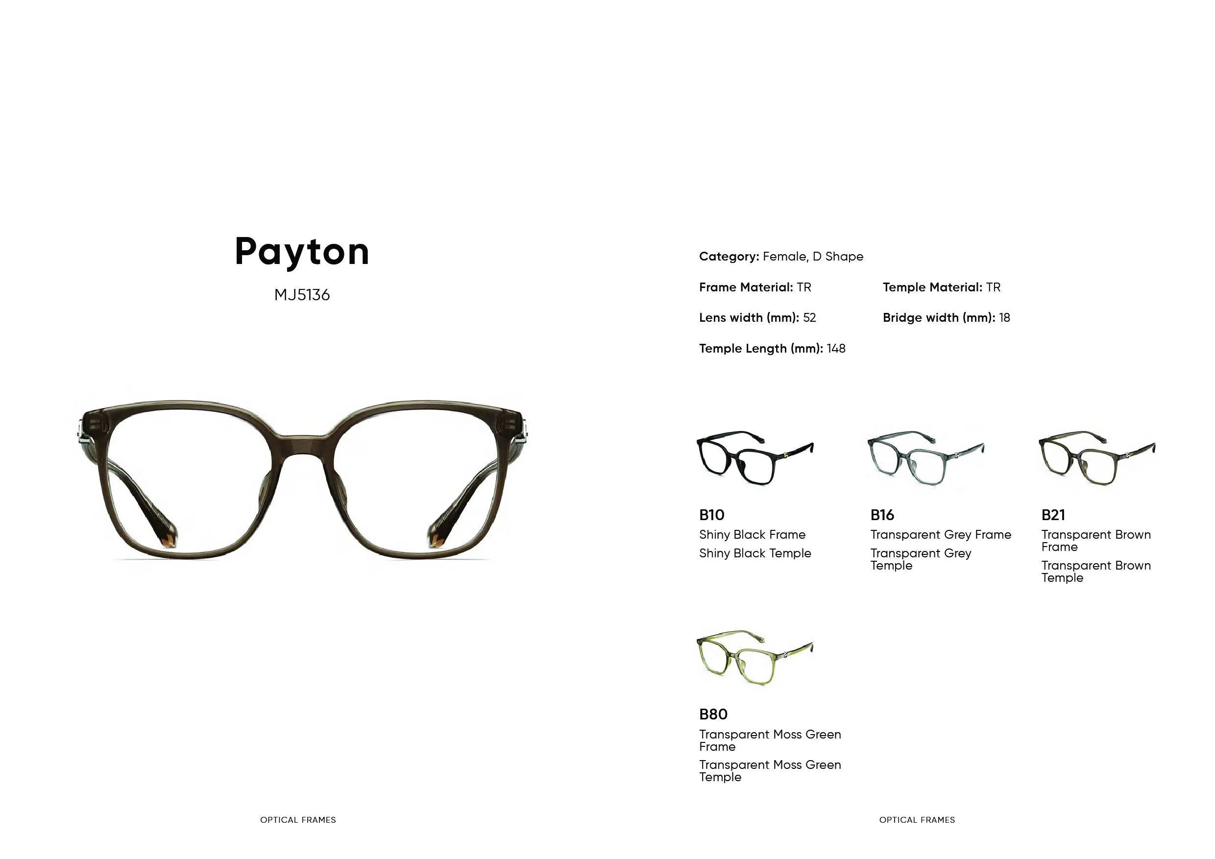 Gọng kính Molsion Payton MJ5136 lấy cảm hứng từ văn hóa Pháp, mang đến vẻ đẹp sang trọng, quý phái và tinh tế. Thiết kế đặc biệt để ôm khít khuôn mặt, mang lại cảm giác thoải mái, đảm bảo độ bền, nhẹ nhàng và an toàn cho mắt.