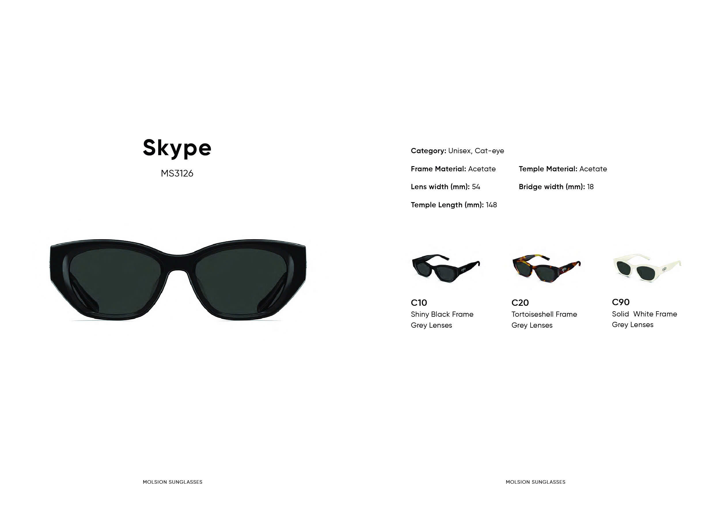 Kính mát Molsion Skype MS3126 lấy cảm hứng từ văn hóa Pháp, mang đến vẻ đẹp sang trọng, quý phái và tinh tế. Thiết kế đặc biệt để ôm khít khuôn mặt, mang lại cảm giác thoải mái, đảm bảo độ bền, nhẹ nhàng và an toàn cho mắt.
