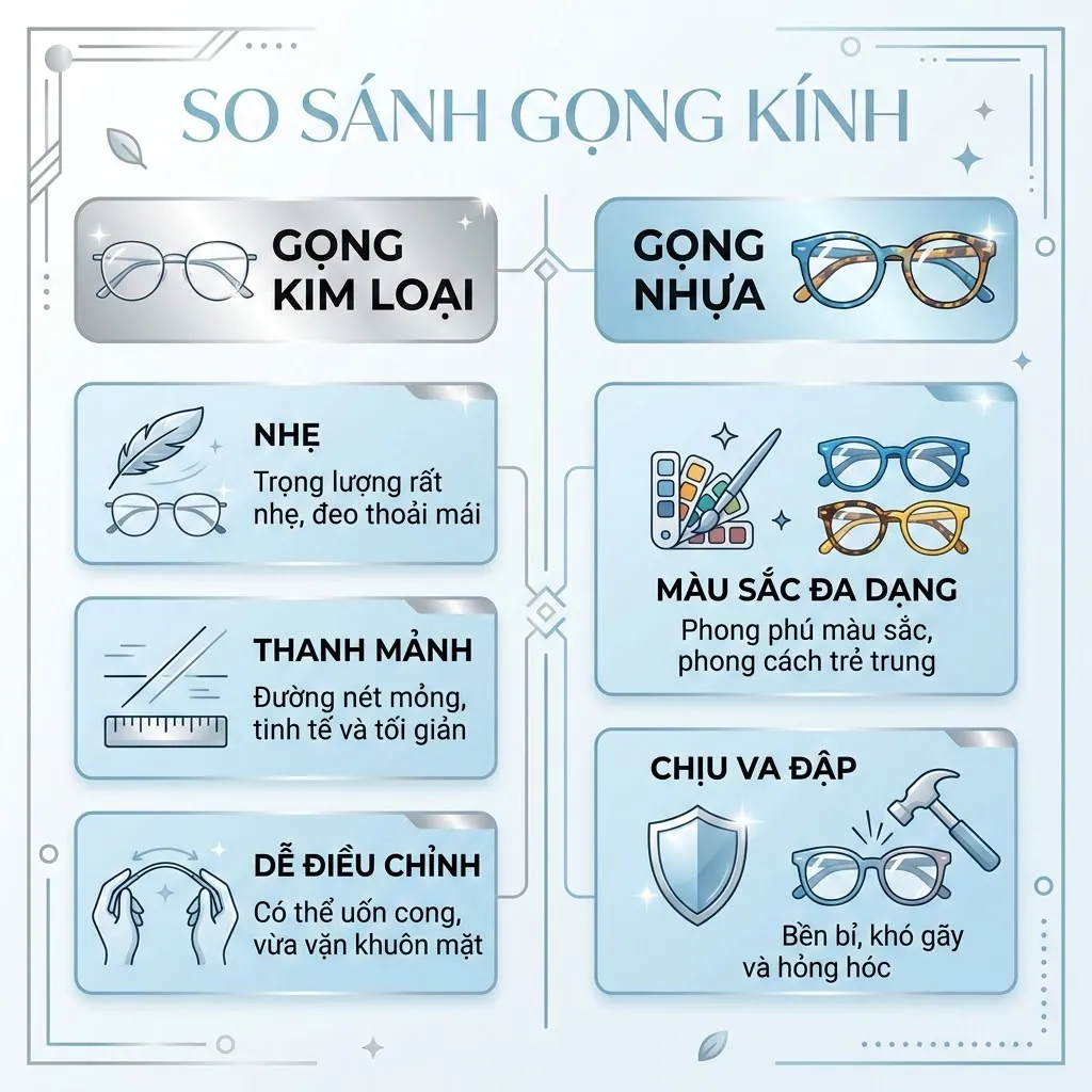 gọng kính kim loại