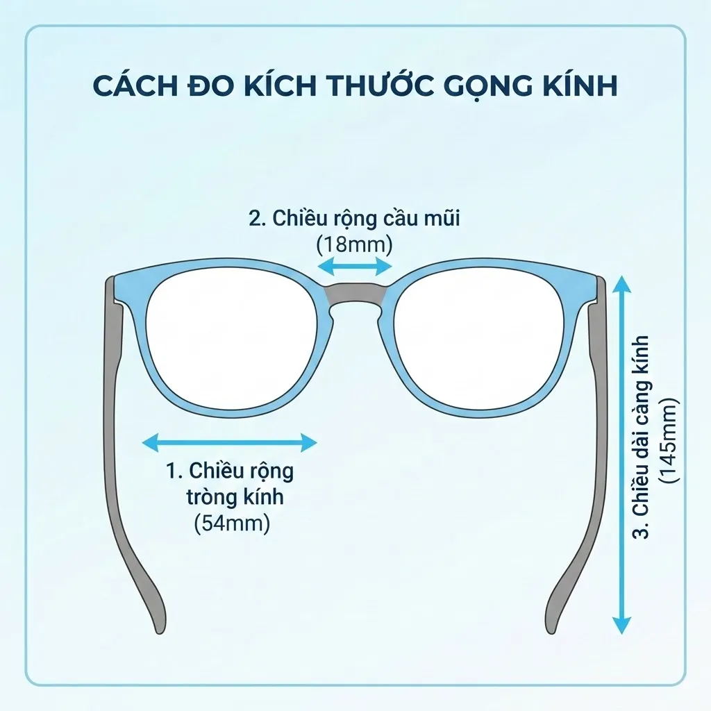 size gọng kính