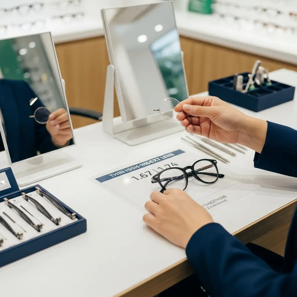 high index lenses 1.67 1.74 in - minh hoạ 1