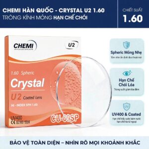 Tròng kính Chemi Crystal U2 Coated 1.60
