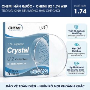 Tròng kính Chemi Crystal U2 Coated 1.74