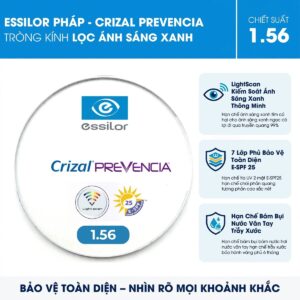 Tròng kính Essilor Crizal Prevencia 1.56 (Kiểm soát ánh sáng xanh)