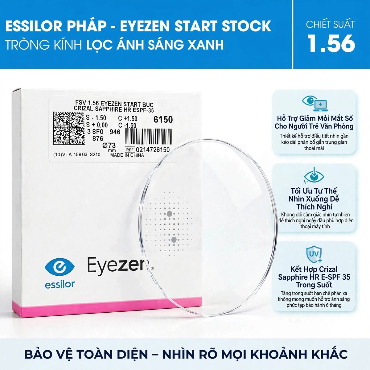 Tròng Kính Essilor Eyezen Start Stock