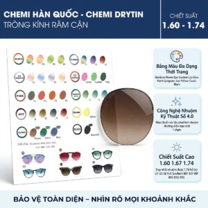 Tròng kính Râm Cận Chemi DryTin