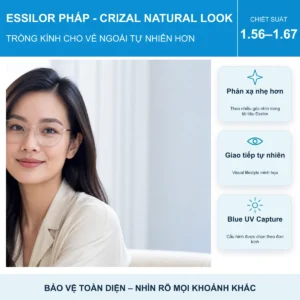 Người đeo kính với visual lifestyle Essilor Crizal Natural Look