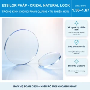Ảnh đại diện tròng kính Essilor Crizal Natural Look Blue UV Capture