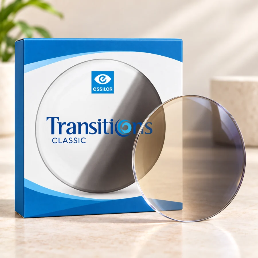 Tròng kính đổi màu Essilor Transitions Classic (Khói/Trà)