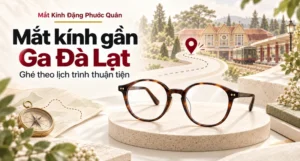 Minh họa tuyến đường trừu tượng và gọng kính cho chủ đề gần Ga Đà Lạt