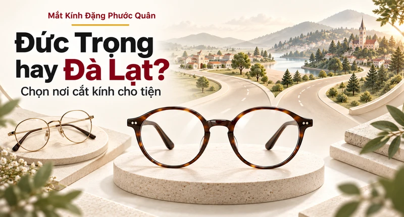 Minh họa hai lộ trình trừu tượng và gọng kính cho chủ đề Đức Trọng hay Đà Lạt