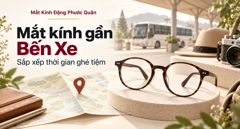 Minh họa lịch trình đi lại và gọng kính cho chủ đề gần bến xe Đà Lạt