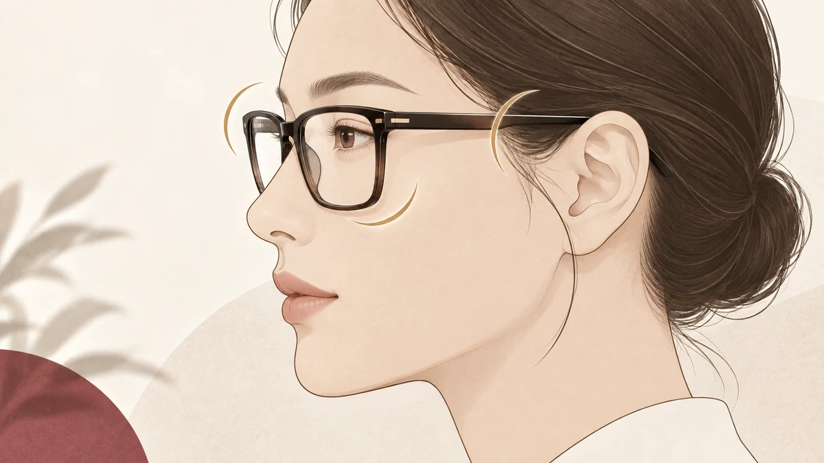 Minh họa kiểm tra điểm tựa và độ cân khi thử gọng kính