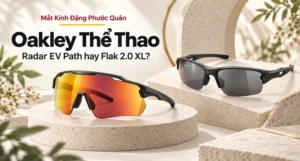 Ảnh bìa so sánh hai dáng kính mát thể thao Oakley