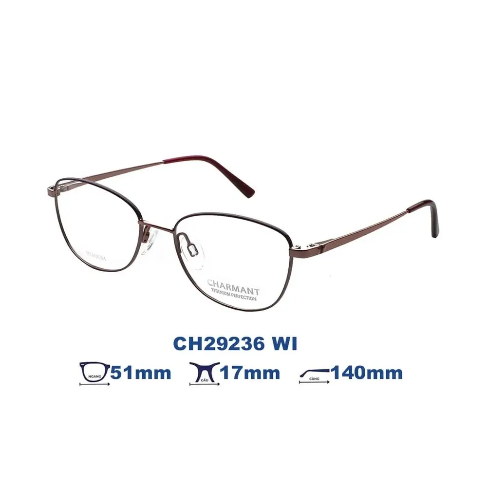 Ảnh góc 45° gọng kính Charmant CH29236 màu Đỏ nâu