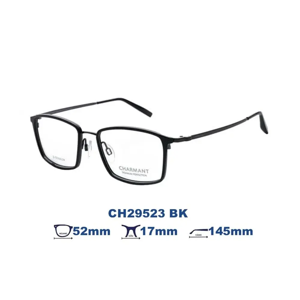 Gọng kính Charmant CH29523 – Đen · Mã BK – ảnh 1