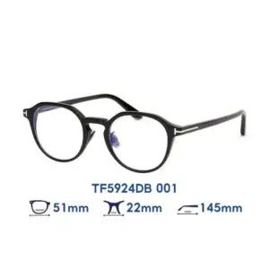 Gọng kính Tom Ford TF5924DB – Đen · Mã 001 – ảnh 4