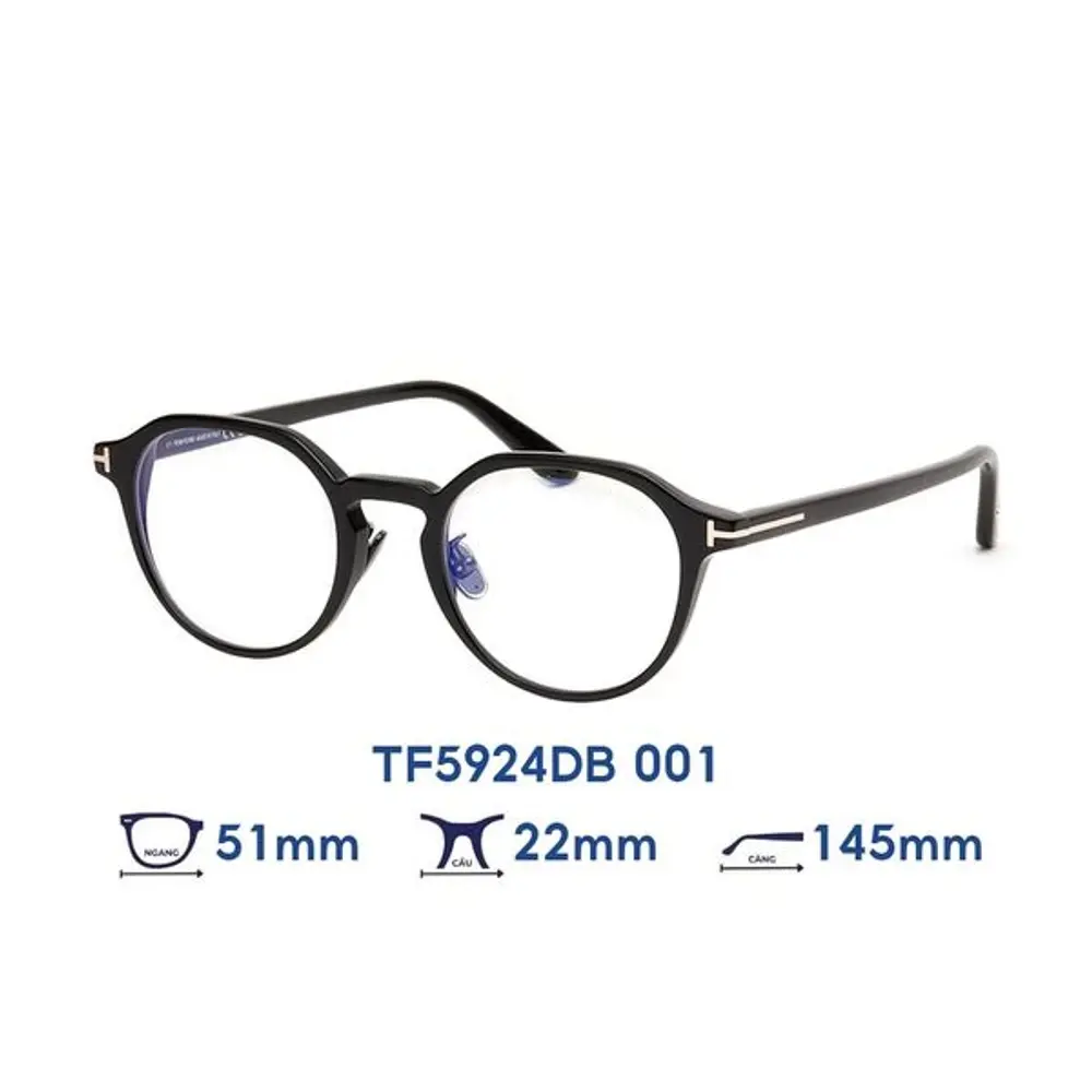 Gọng kính Tom Ford TF5924DB – Đen · Mã 001 – ảnh 4