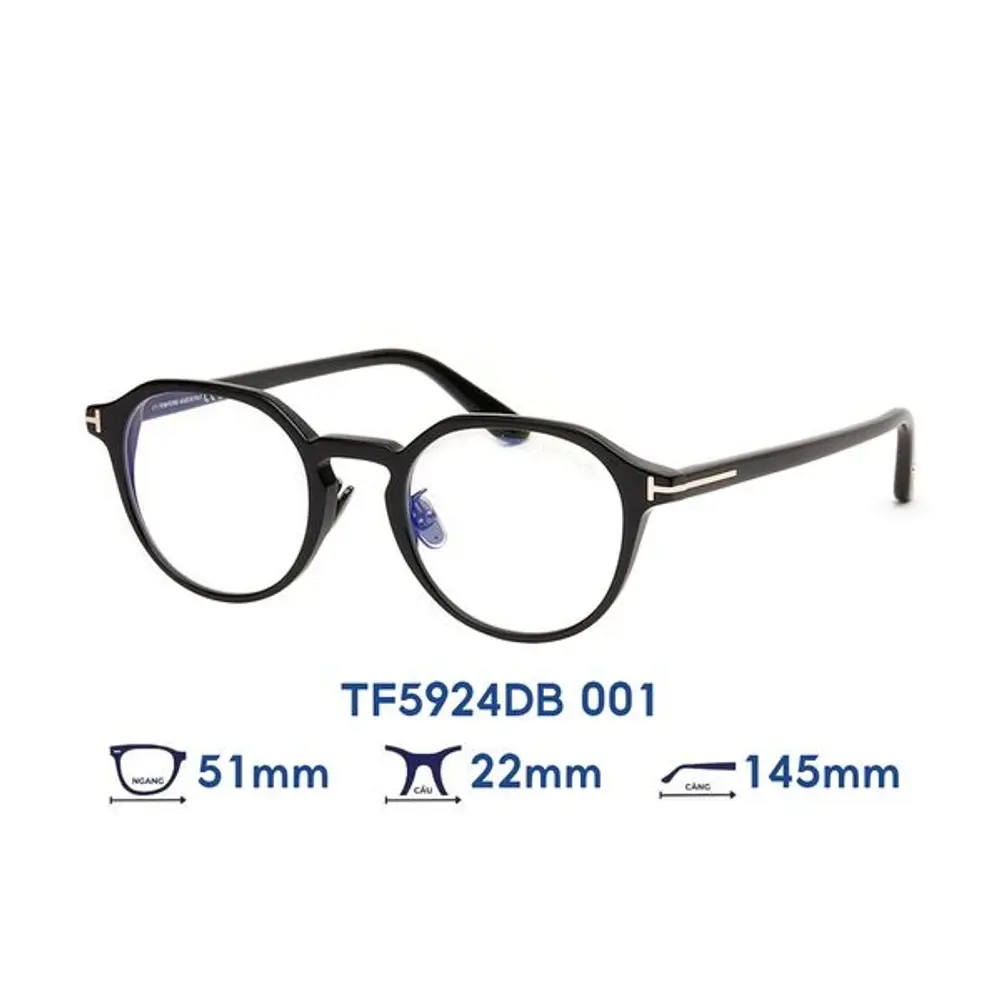 Gọng kính Tom Ford TF5924DB – Đen · Mã 001 – ảnh 5