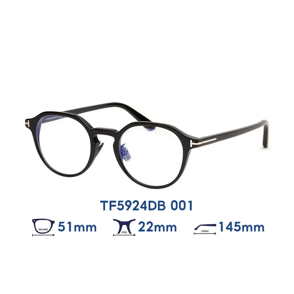 Gọng kính Tom Ford TF5924DB – Đen · Mã 001 – ảnh 6