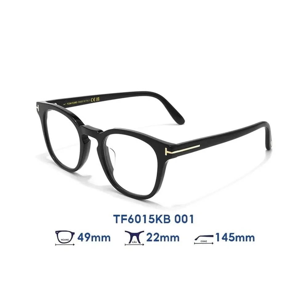 Gọng kính Tom Ford TF6015KB – Đen · Mã 001 – ảnh 3