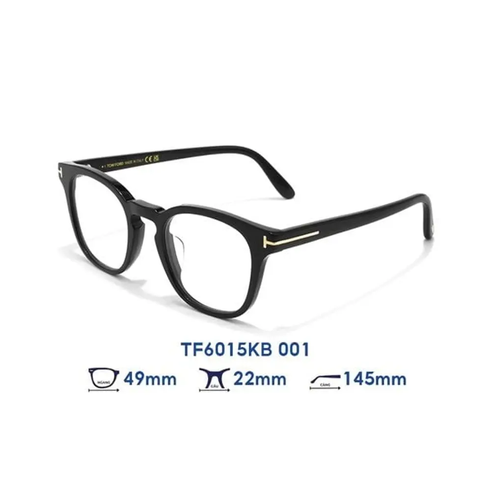 Gọng kính Tom Ford TF6015KB – Đen · Mã 001 – ảnh 4