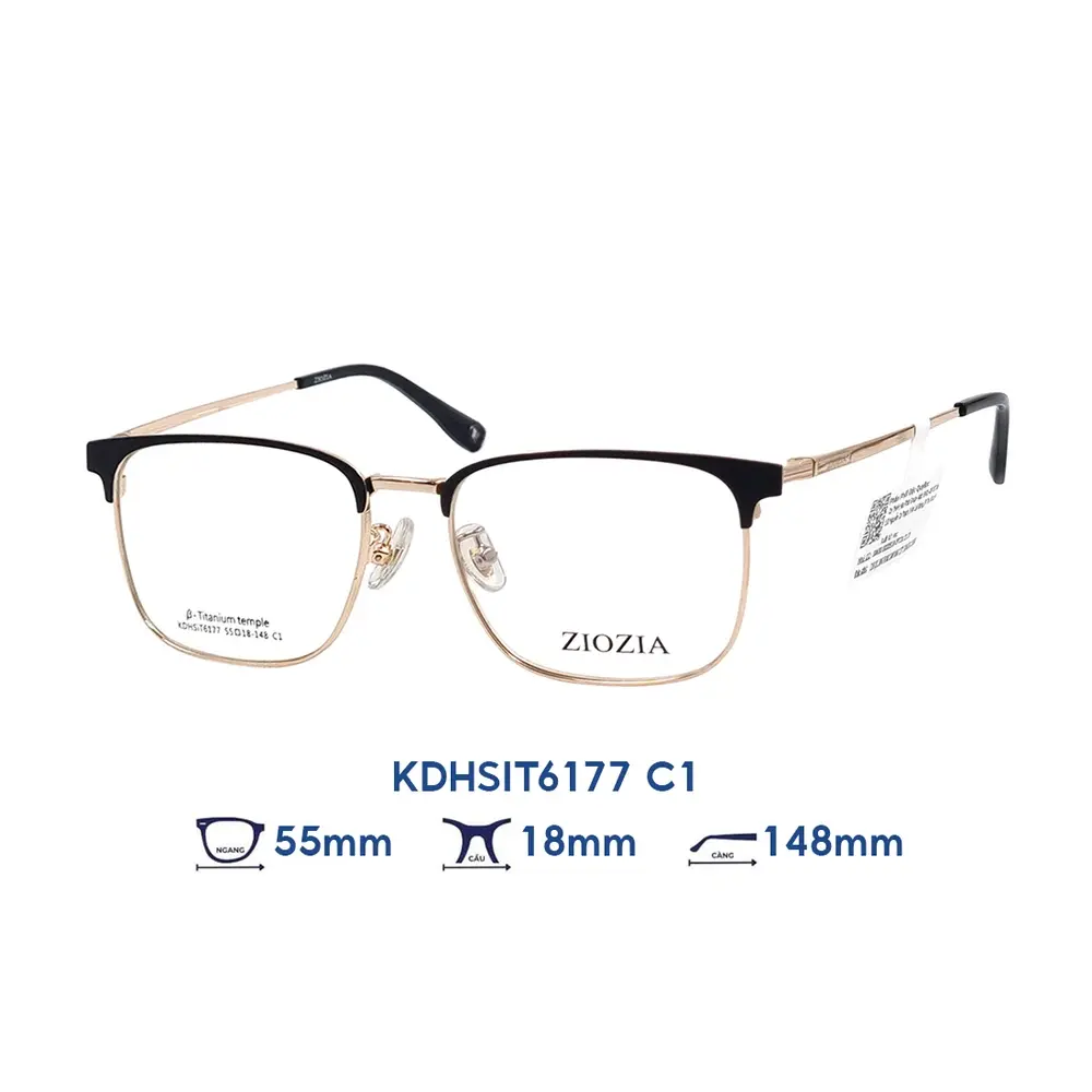 Gọng kính ZioZia KDHSIT6177 – Hai tông · Mã C1 – ảnh 6