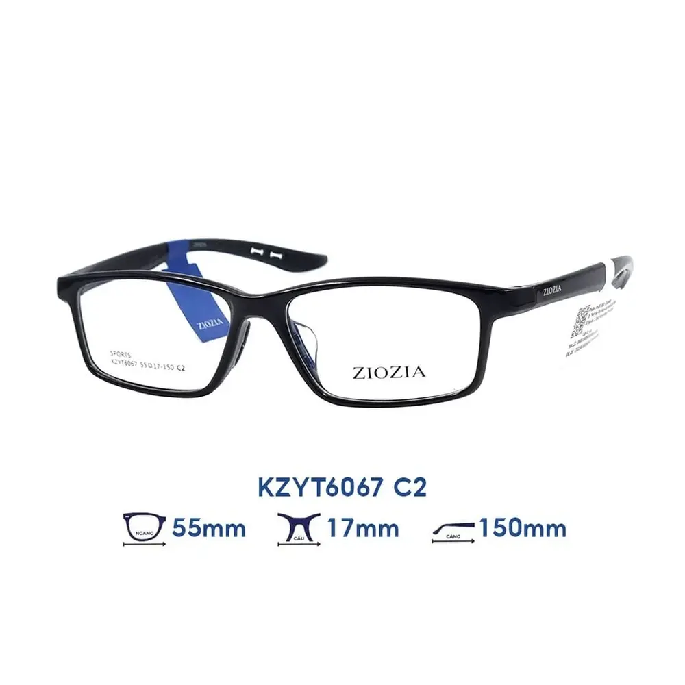 Gọng kính ZioZia KZYT6067 – Đen · Mã C2 – ảnh 1