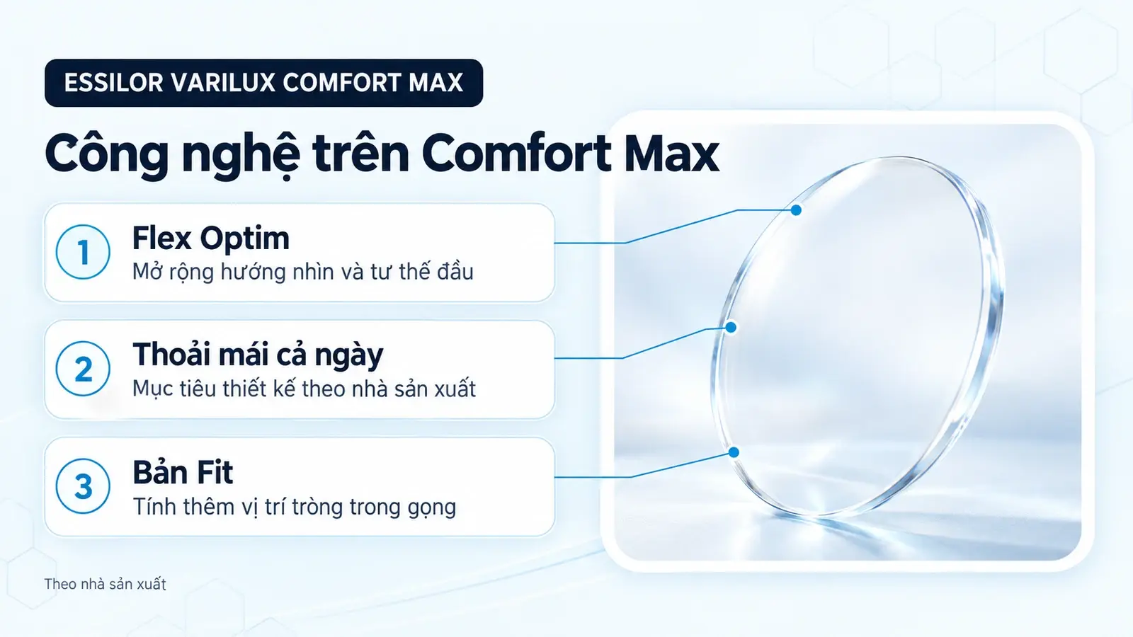 Tròng kính đa tròng Essilor Varilux Comfort Max: công nghệ trên dòng tròng