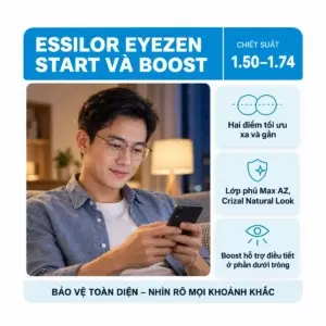 Tròng kính Essilor Eyezen Start và Eyezen Boost (đánh theo độ): ảnh minh họa dùng kính trong sinh hoạt hằng ngày
