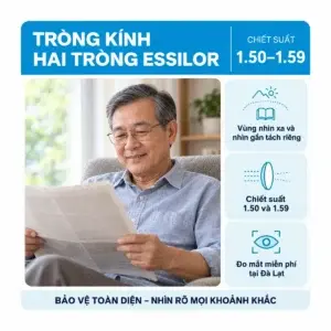 Tròng kính hai tròng Essilor: ảnh minh họa người đeo kính trong sinh hoạt