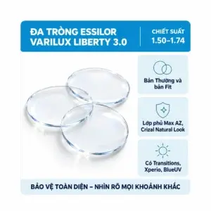 Tròng kính đa tròng Essilor Varilux Liberty 3.0: ảnh tròng kính trên nền trắng