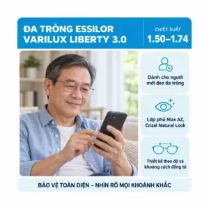 Tròng kính đa tròng Essilor Varilux Liberty 3.0: ảnh minh họa dùng kính trong sinh hoạt hằng ngày