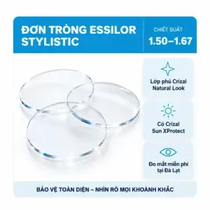 Tròng kính đơn tròng Essilor Stylistic: ảnh tròng kính trên nền trắng