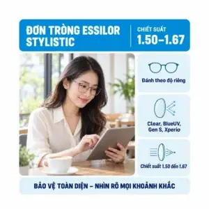 Tròng kính đơn tròng Essilor Stylistic: ảnh minh họa người đeo kính trong sinh hoạt
