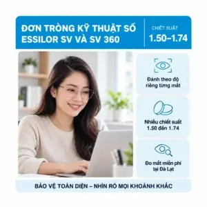 Tròng kính đơn tròng kỹ thuật số Essilor (SV và SV 360): ảnh minh họa người đeo kính trong sinh hoạt
