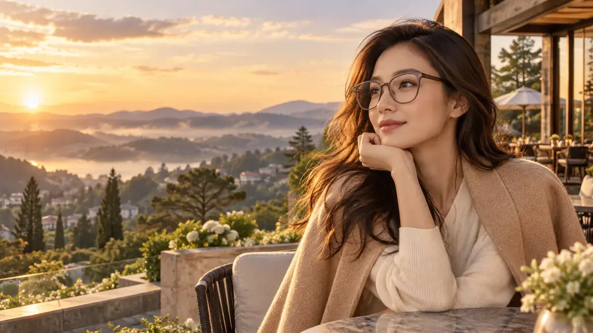 Ảnh minh họa thời trang kính cho gọng kính Michael Kors Nashville MK4167U
